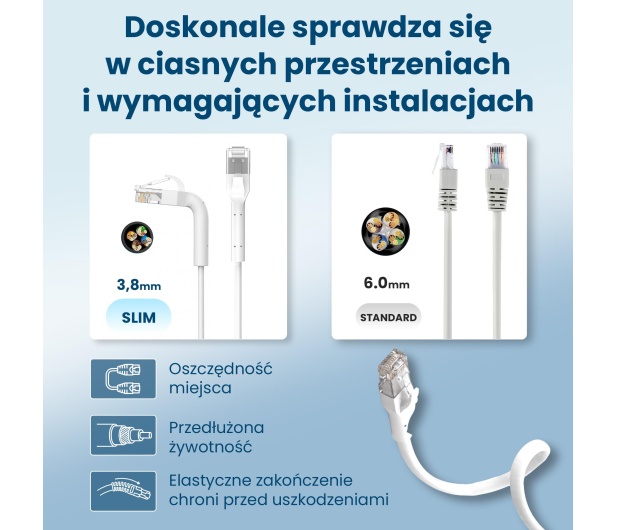 ExtraLink Kat.6 U/FTP 10m 1Gbps Patchcord LAN miedź skrętka kątowy - 1543882 - zdjęcie 8